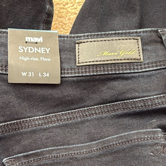 NWT Mavi Gold High Rise Flare Leg Dark Wash Indigo 70's Stretch Jeans Size 31 - Picture 9 of 10